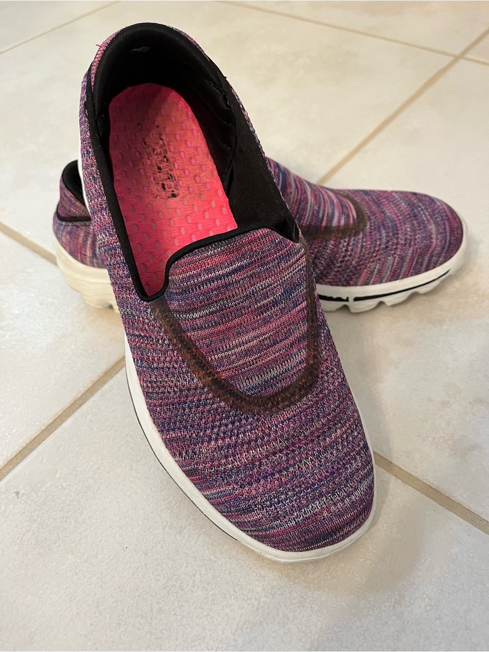 Skechers Slip-On Knit Sneakers in Purple Multi